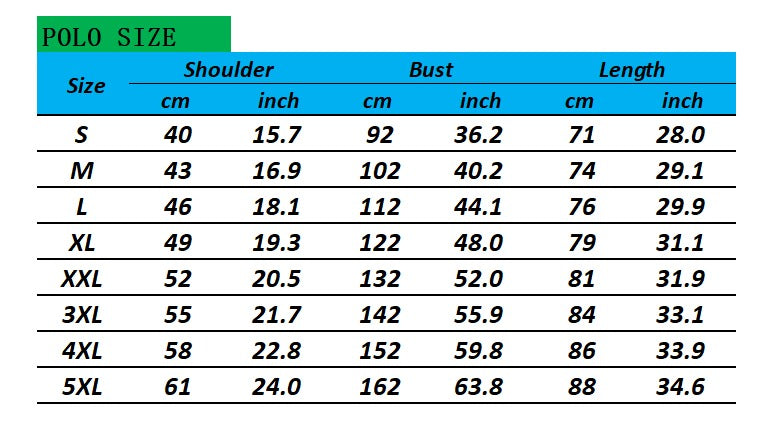 Size chart on football gear 365 : Size Chart: Polo Size, Using US Size