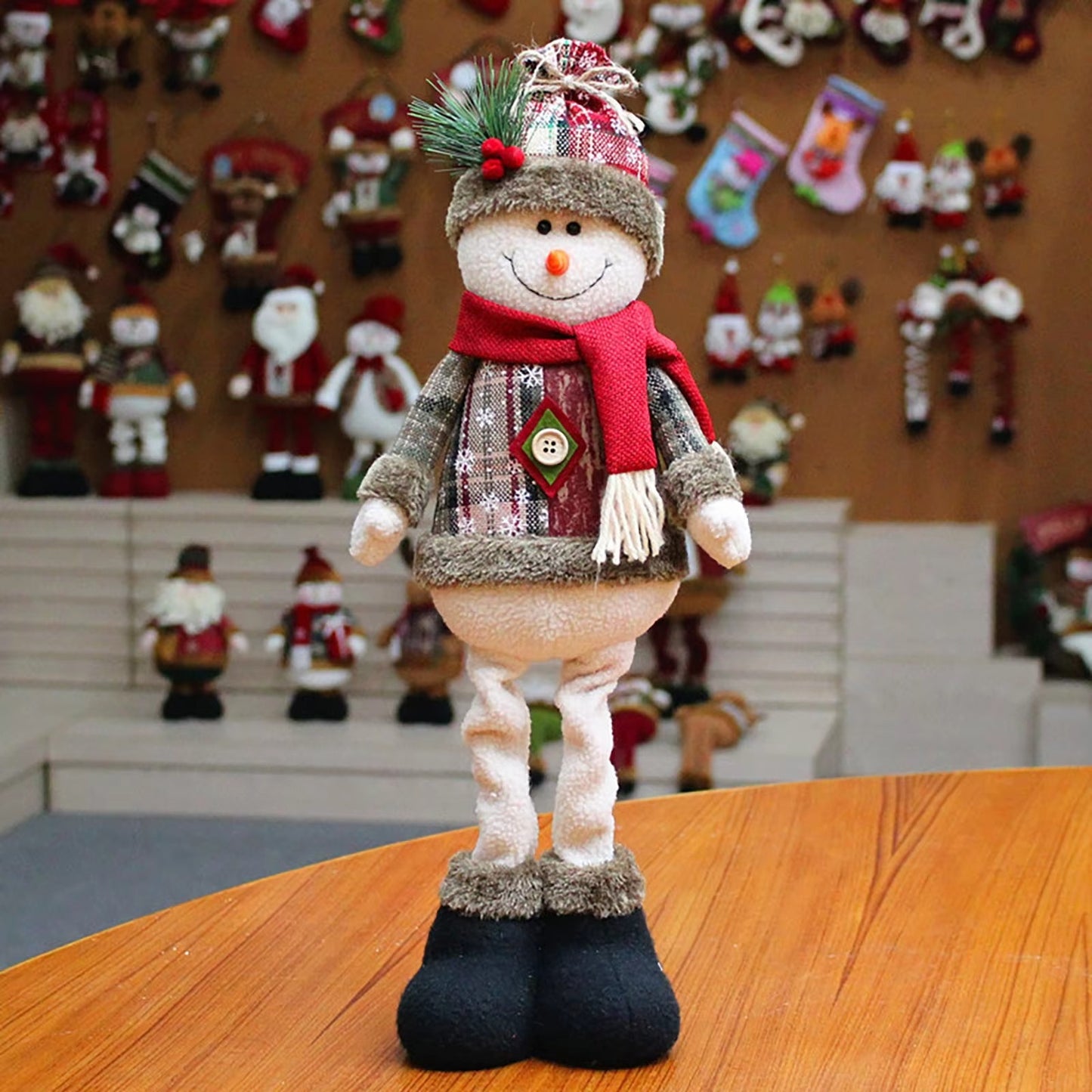 Festive Santa Claus & Snowman, Reindeer Stretchable Legs Christmas Decor