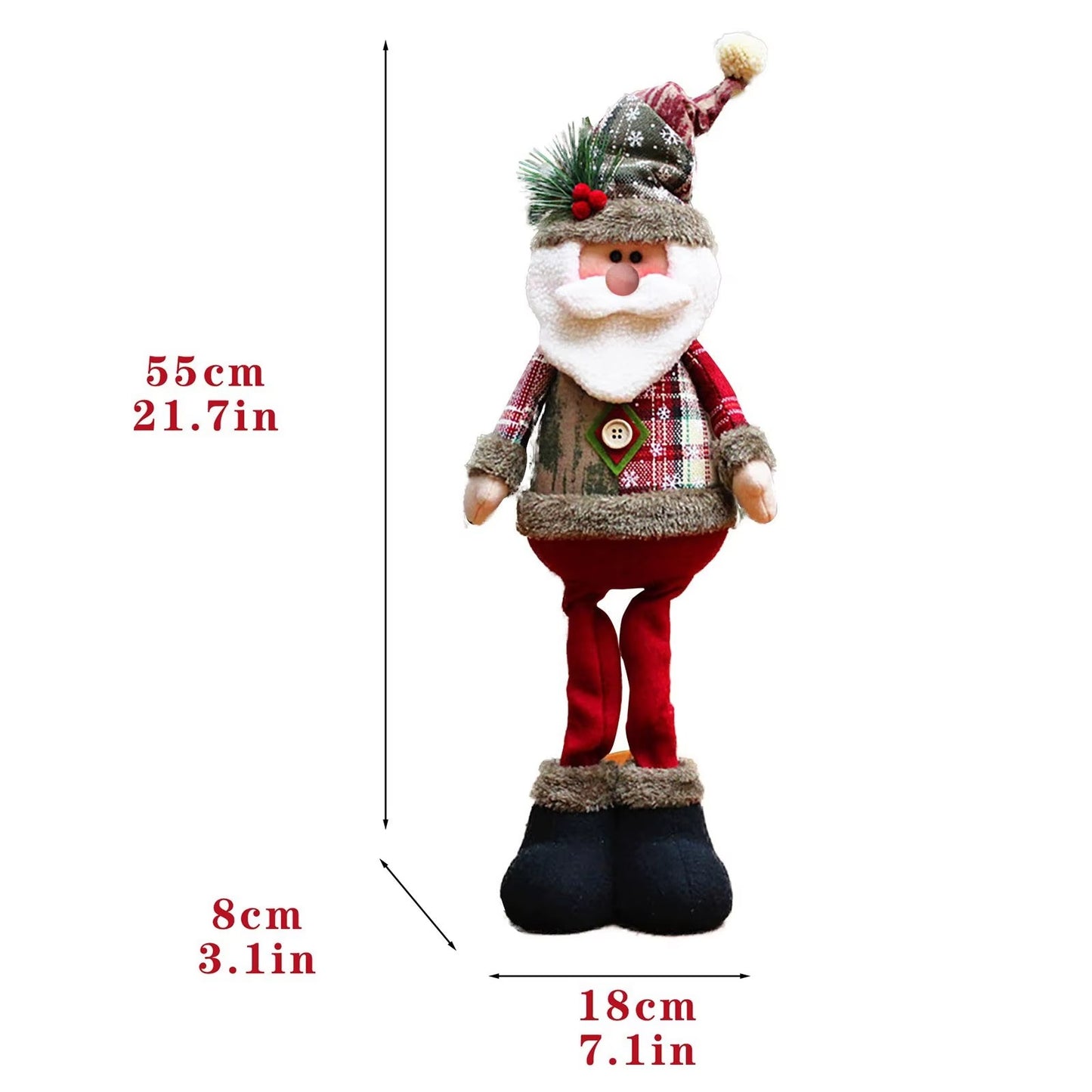 Festive Santa Claus & Snowman, Reindeer Stretchable Legs Christmas Decor