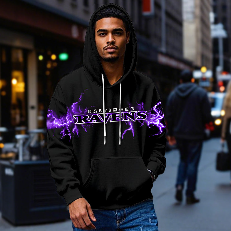 Purple Lightning Streetwear Pullover**