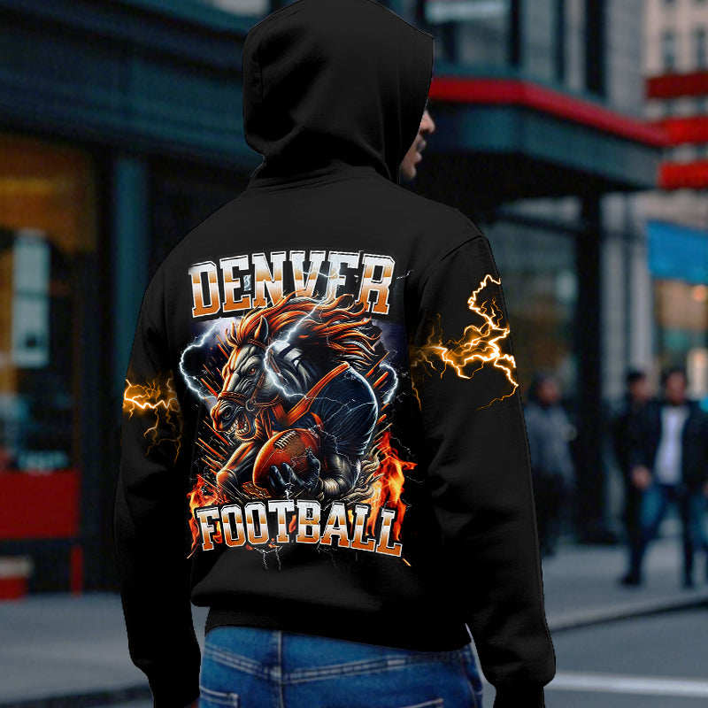 Horse Mascot Orange Lightning Gear**