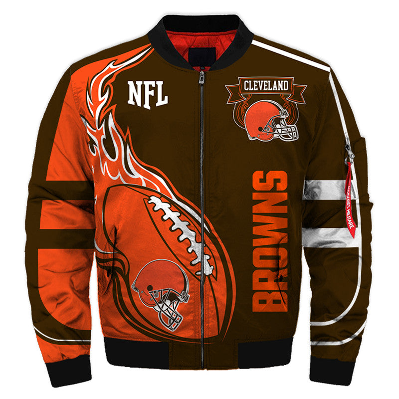 Brown Orange NFL Full-Zip Coat**