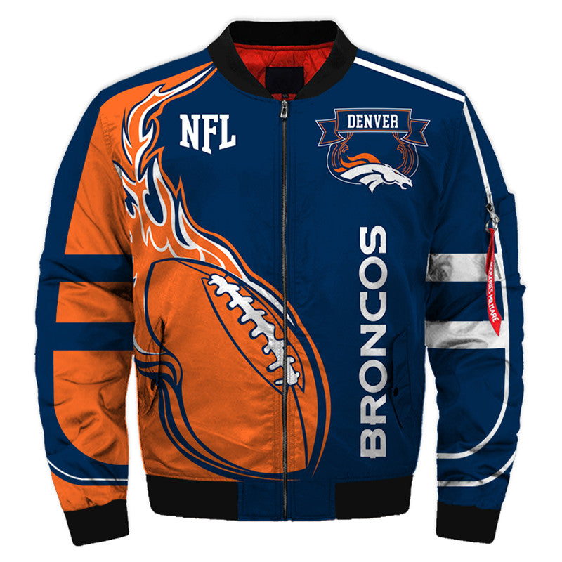 Navy Orange Horse Logo Full-Zip Coat**