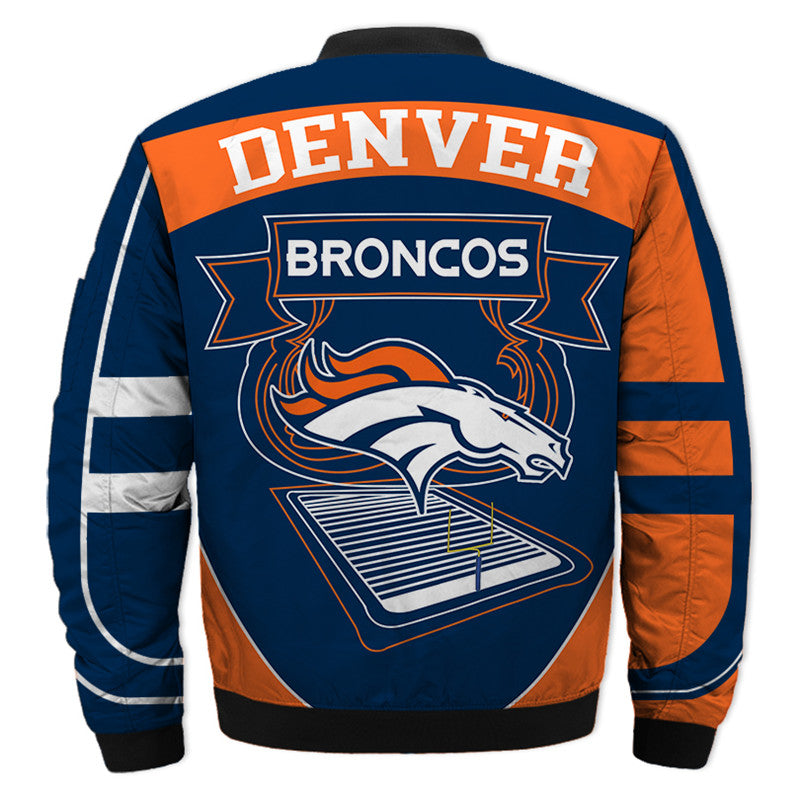Navy Orange Broncos Horse Print**