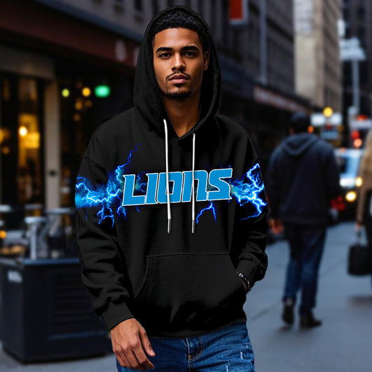 Blue Lightning Streetwear Pullover**
