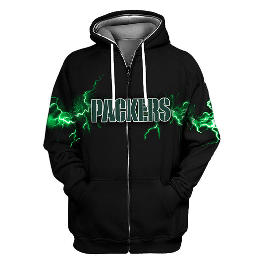 Green Bay Packers Lightning Hoodie Streetwear for True Fans