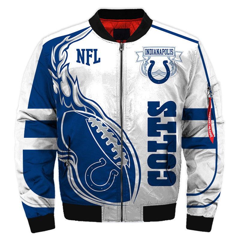 White Blue Horseshoe NFL Full-Zip Coat**