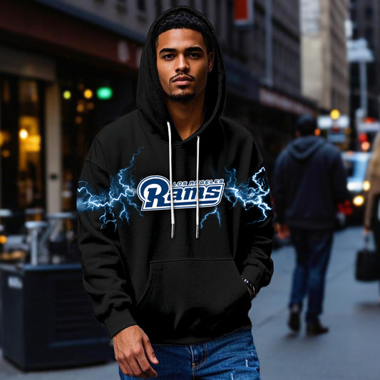Blue Lightning Streetwear Pullover**