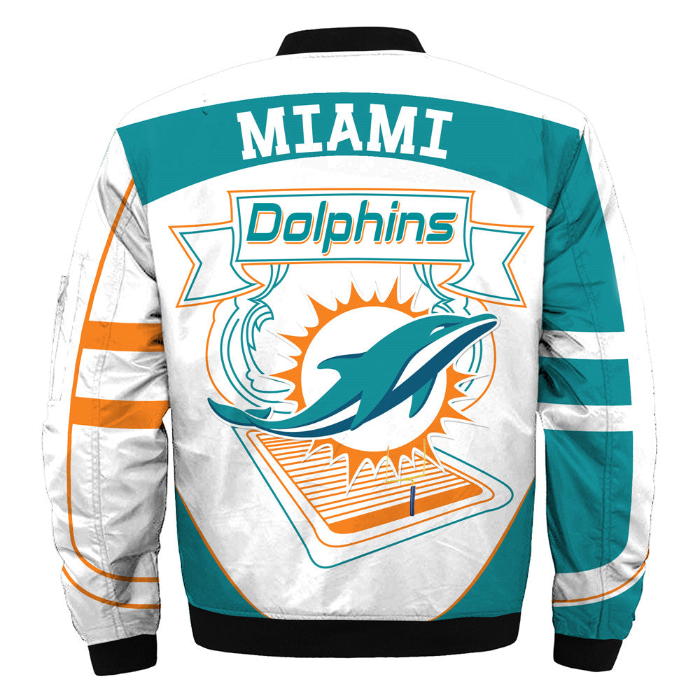 Aqua Orange Dolphins Logo Print**