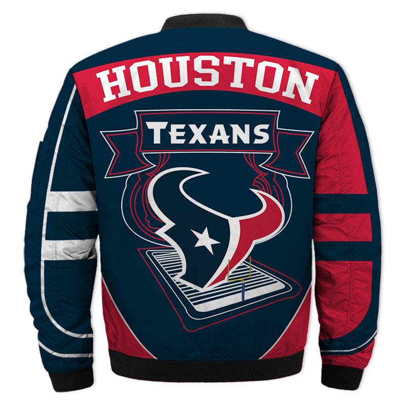 Navy Red Texans Bull Logo Print**