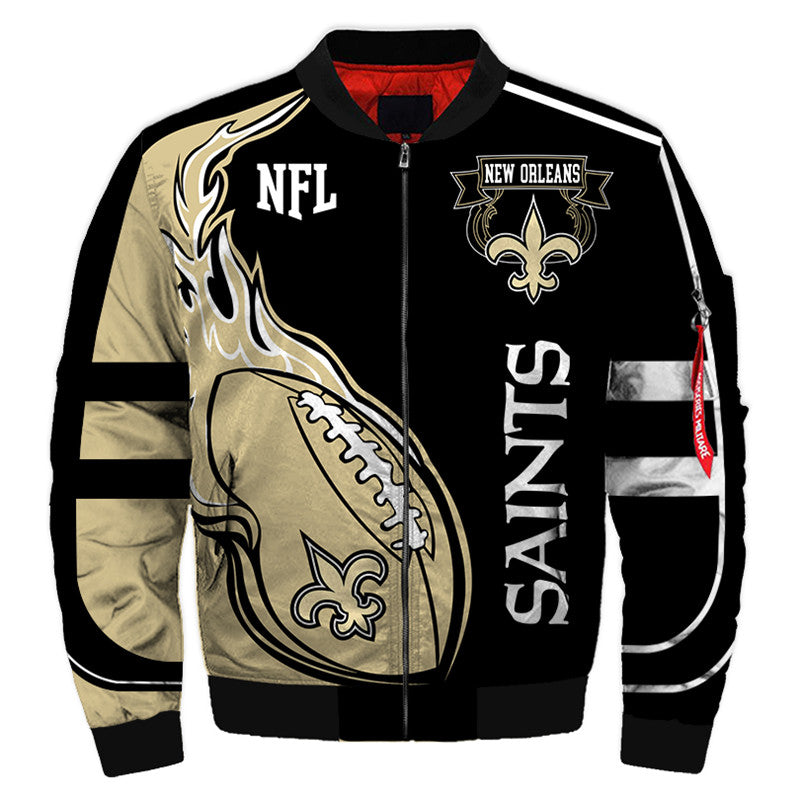 Black Gold Fleur de Lis NFL Full-Zip Coat**