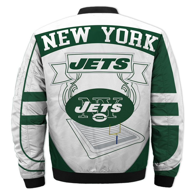 White Green Classic Jets Logo Print**