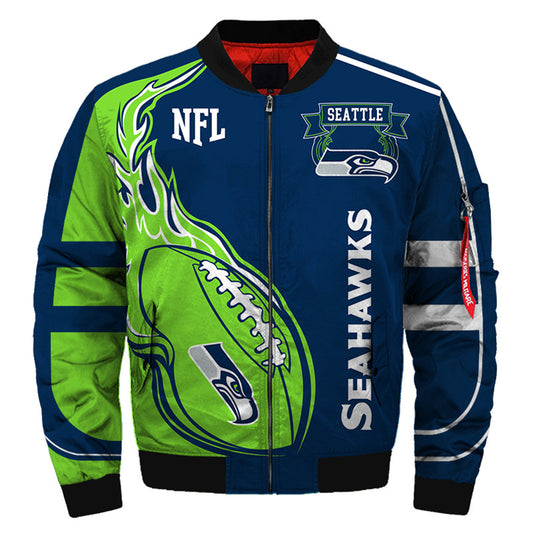 Navy Green NFL Full-Zip Coat**